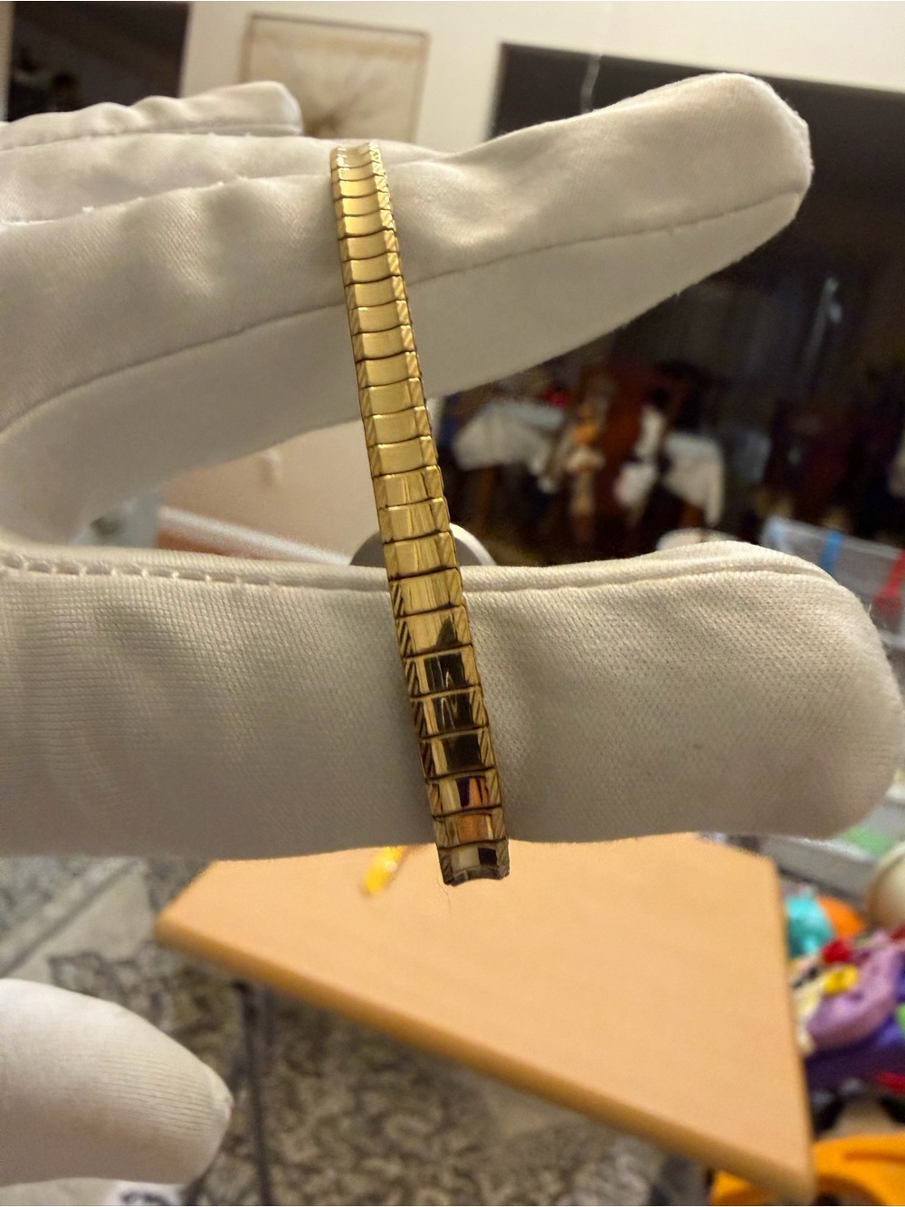 Vintage Timex Ladies Watch Gold Tone Oval Cocktail Dress Quartz Expansion Band - Picture 9 of 12